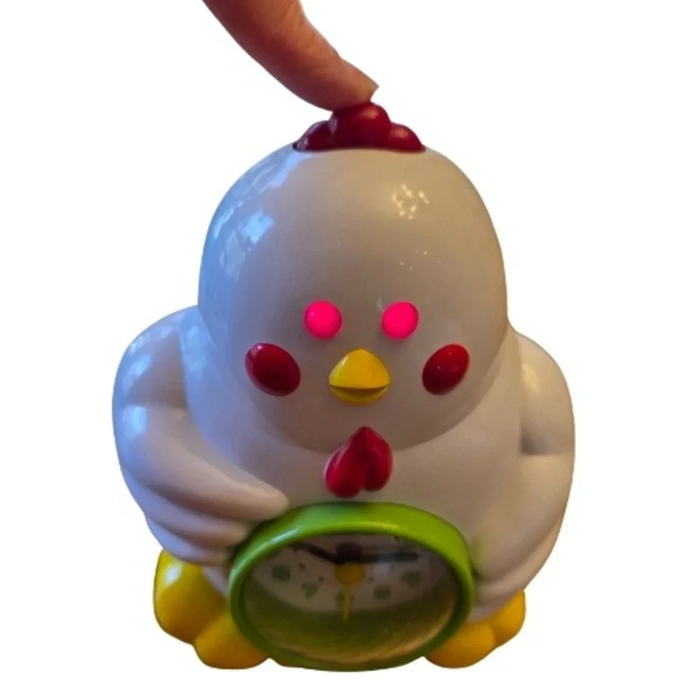 Vintage 90s Paragon Chicken Alarm Clock Glow Eyes Talks Hen Novelty Korea‎ Works